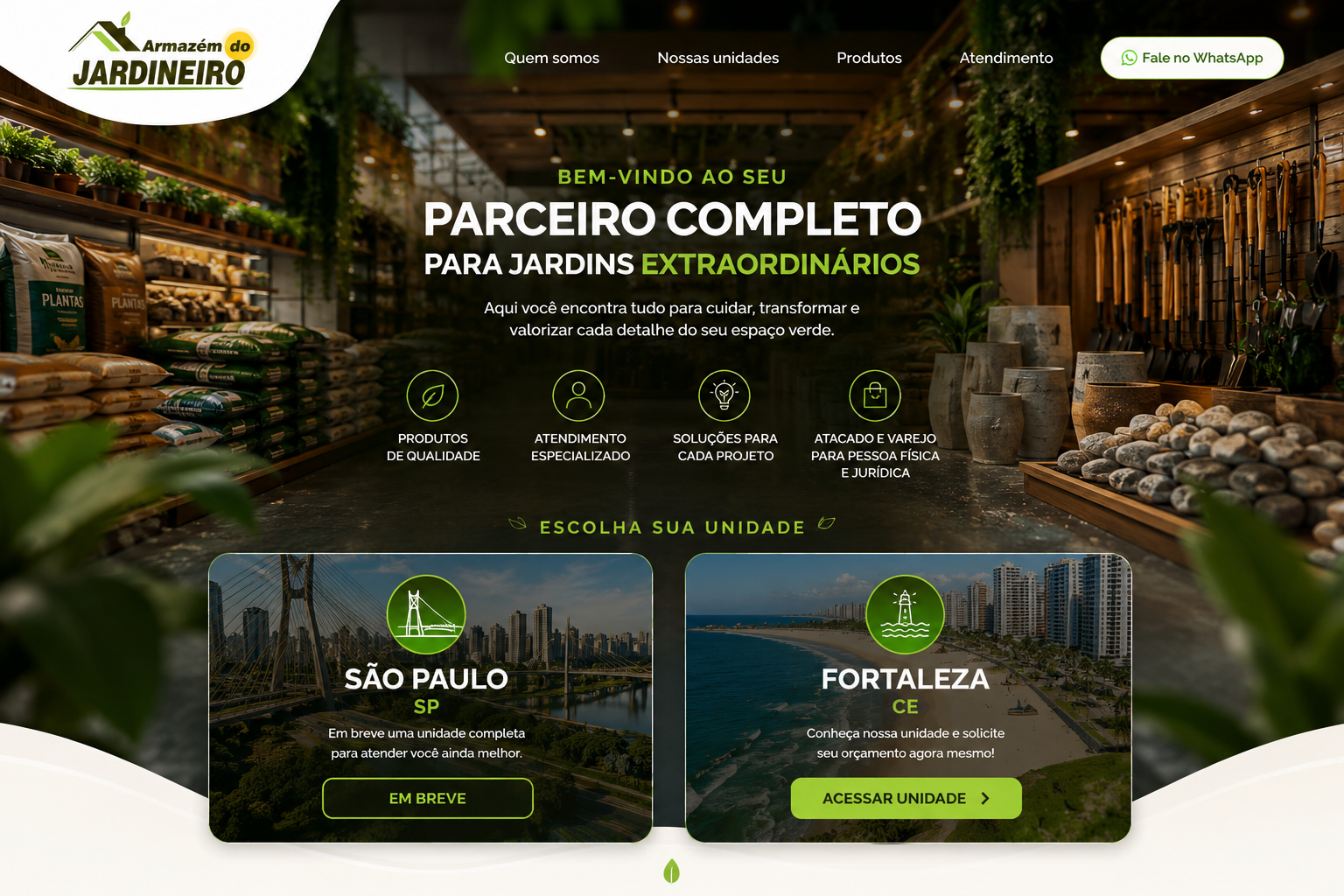 Armazém do Jardineiro — página inicial
